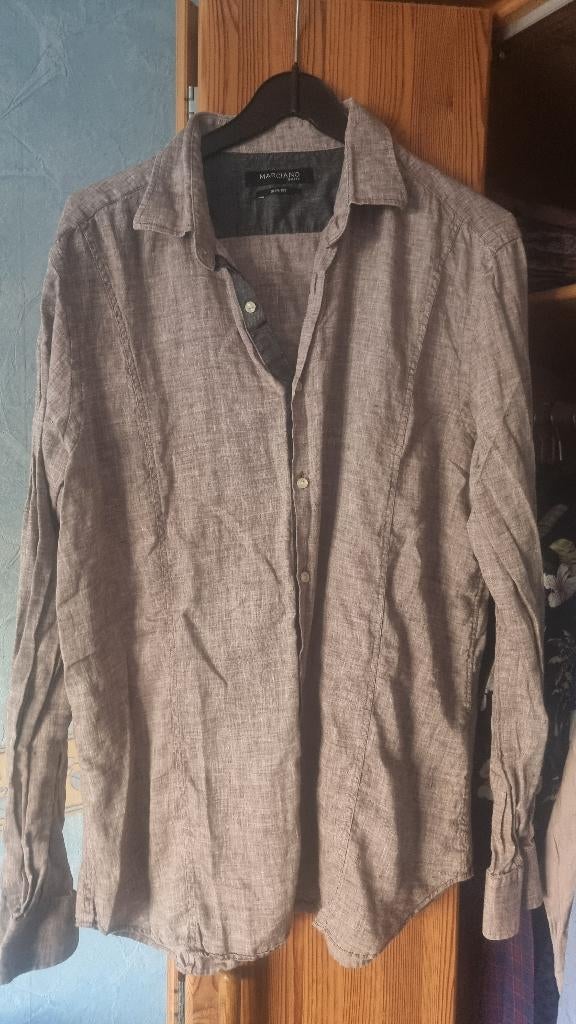 Prachtig MARCIANO shirt van GUESS, Ophalen of Verzenden, Zo goed als nieuw, Bruin, Halswijdte 43/44 (XL)