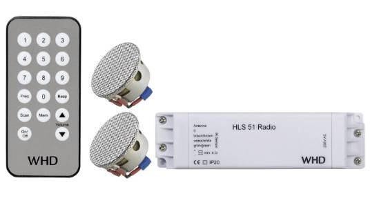 WHD HLS51 basic radio set-inbouw radio met 2 speakers chroom, Ophalen of Verzenden, Nieuw, Radio