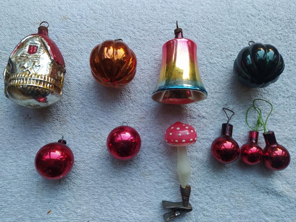 Oude kerstballen, kerstfiguren, ook per stuk te koop., Ophalen of Verzenden, Zo goed als nieuw