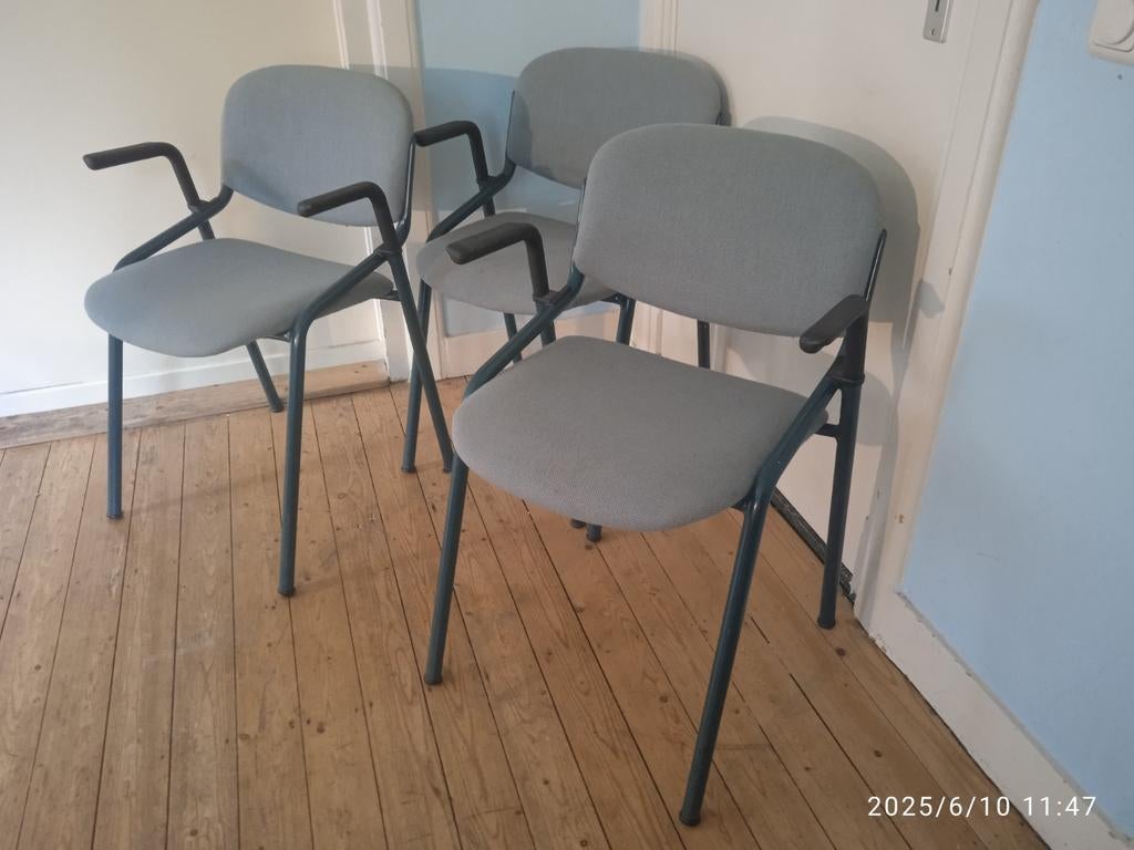 3 zware degelijk groene stoelen van Eromes uit Hamburg, Huis en Inrichting, Ophalen, Zo goed als nieuw
