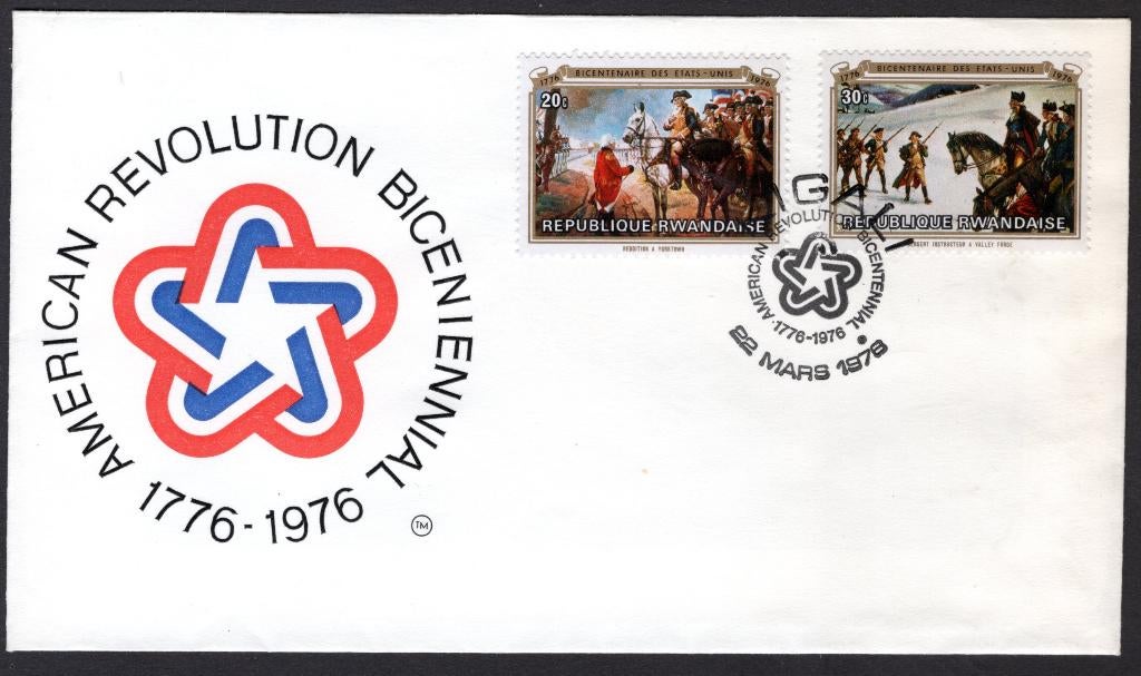 RWANDA 721/722 FDC 1976, Postzegels en Munten, Postzegels | Europa | België, Ophalen of Verzenden, Gestempeld, 1e dag stempel
