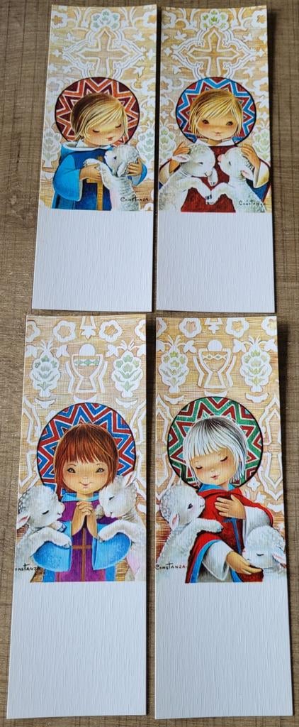 4 oude communiekaartjes, Verzamelen, Ophalen of Verzenden, Zo goed als nieuw, Kind, Prent