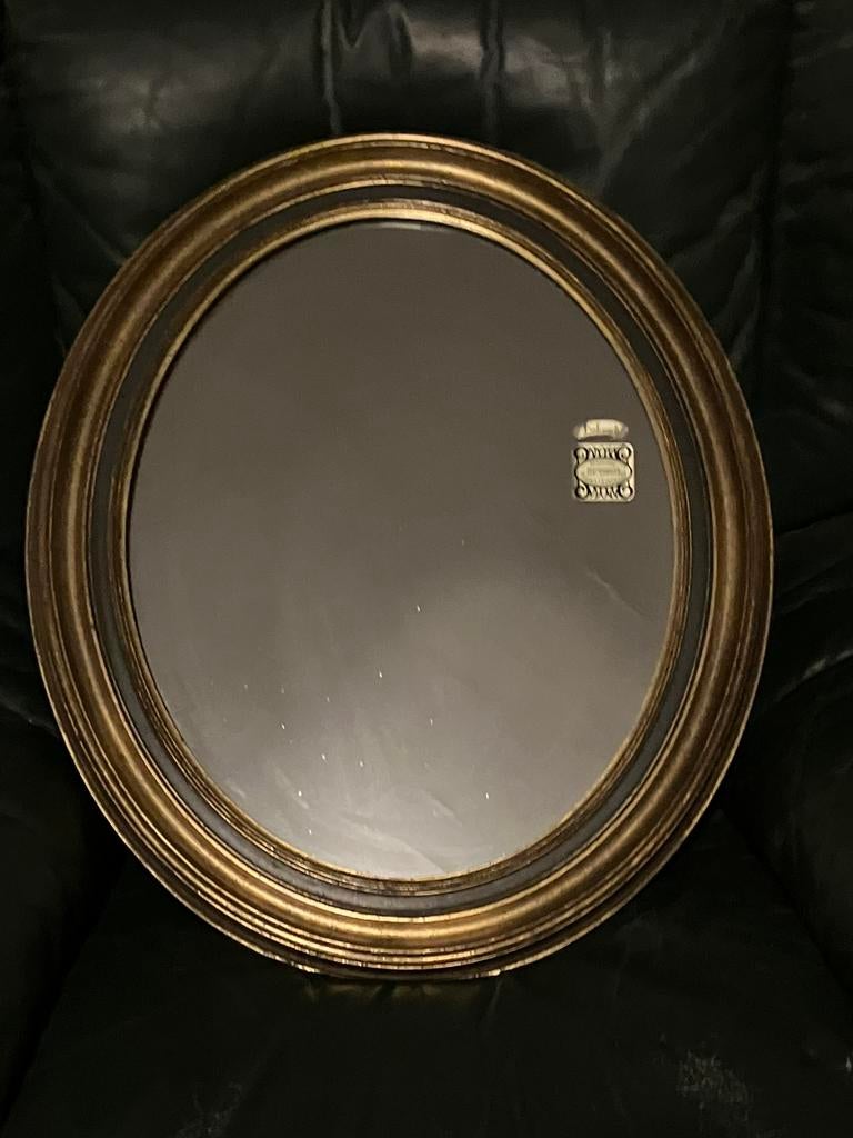 Ovaal spiegel bladgoud, Antiek en Kunst, Ophalen, Ovaal, 50 tot 100 cm, Minder dan 100 cm