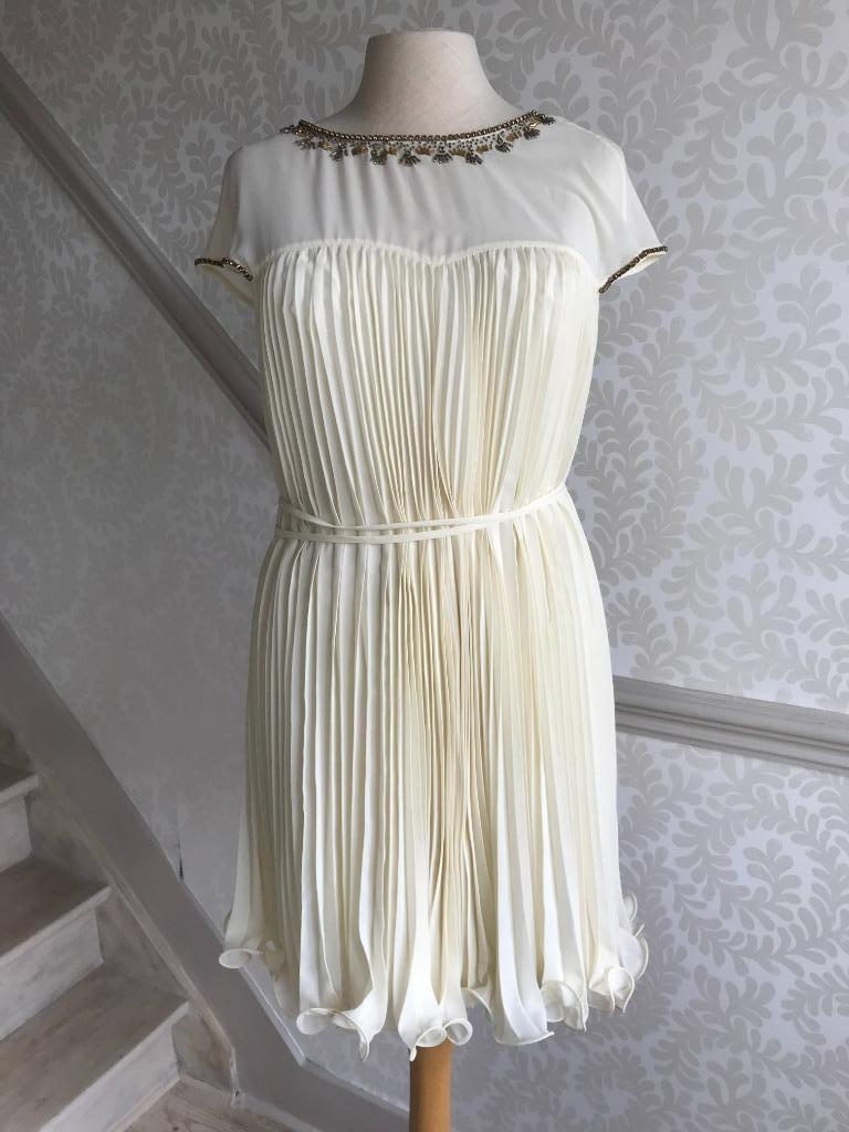 Ted Baker Beige/Wit Kleedje, Overige typen, Wit, Ophalen of Verzenden, Zo goed als nieuw
