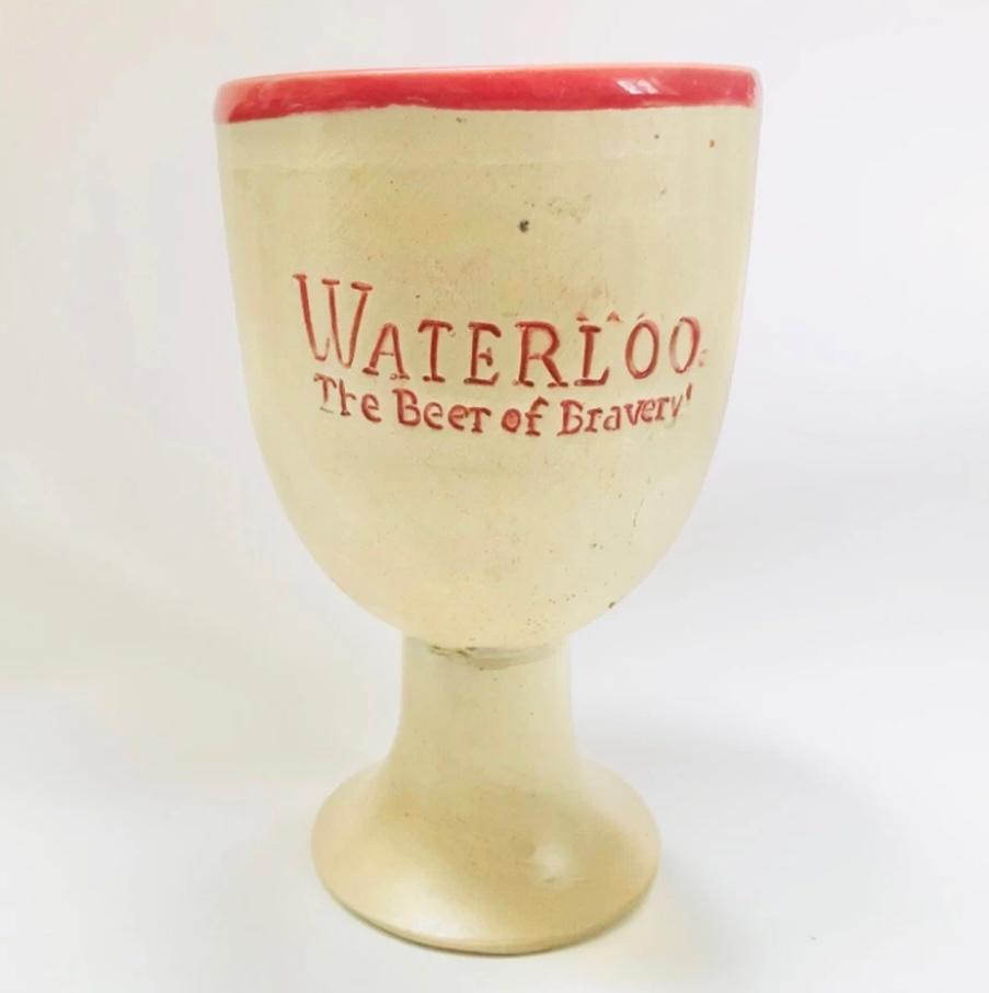 Waterloo beer of bravery. Kelk/ beker, Collections, Marques de bière, Enlèvement, Comme neuf, Autres types, Autres marques
