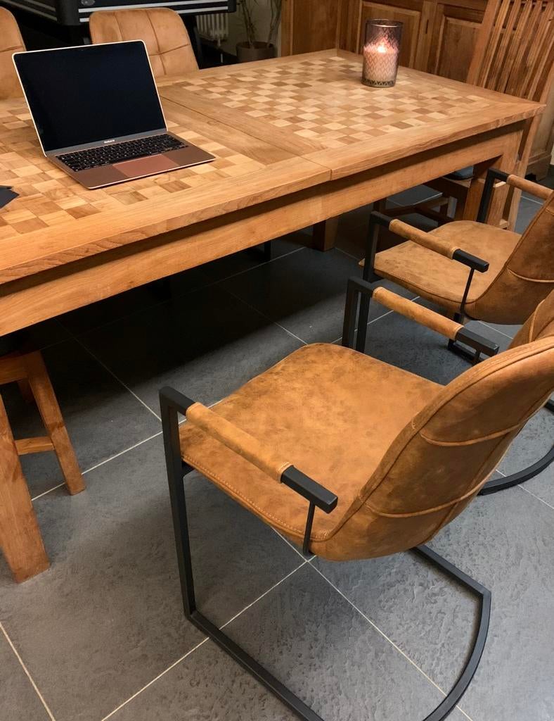 Table salle à manger en teck, Maison & Meubles, Enlèvement, Utilisé