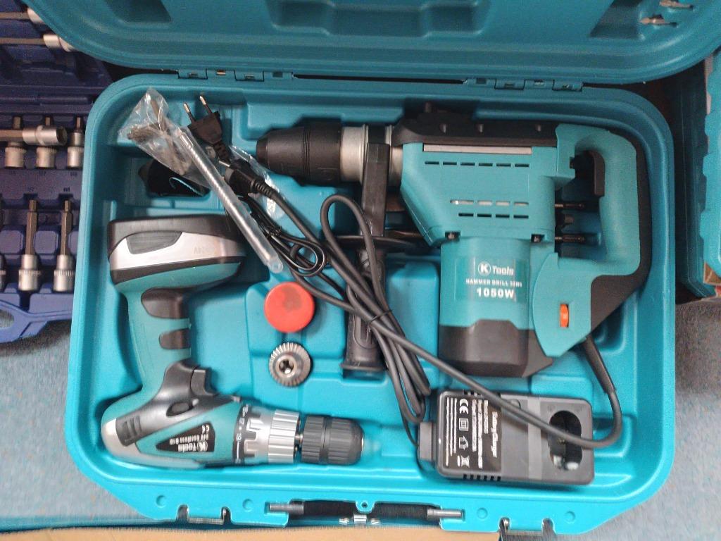 Nouveau Coffret avec Marteau Piqueur + Viceuse, Neuf, 600 watts ou plus, Enlèvement ou Envoi, Marteau perforateur et/ou Marteau piqueur