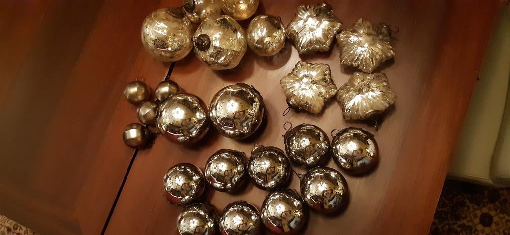 24 AUTHENTIEKE AUTHENTIEKE KERSTBALLEN, Ophalen of Verzenden, Zo goed als nieuw