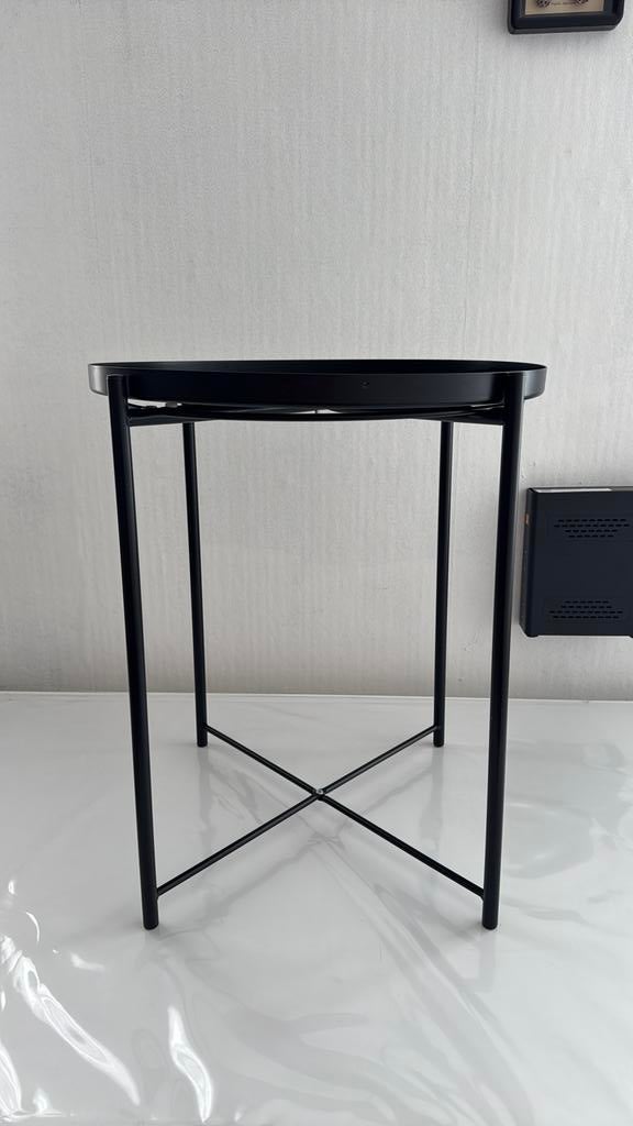 Salontafel met dienblad, Overige materialen, Gebruikt, Zwart, Rond