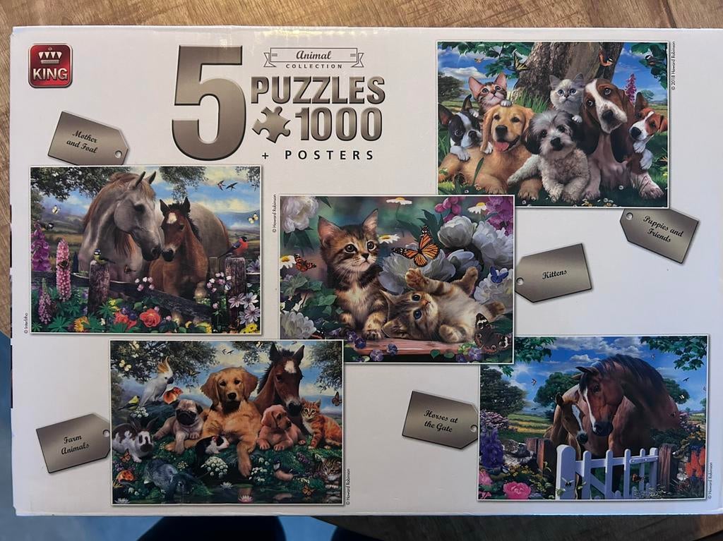 King puzzel - Animal collection 5x1000 stuks, Enlèvement ou Envoi, Comme neuf