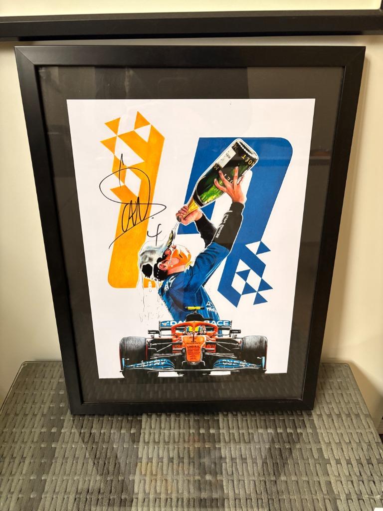 Cadre Photo Pilote F1 Lando Norris signé !, Ophalen of Verzenden