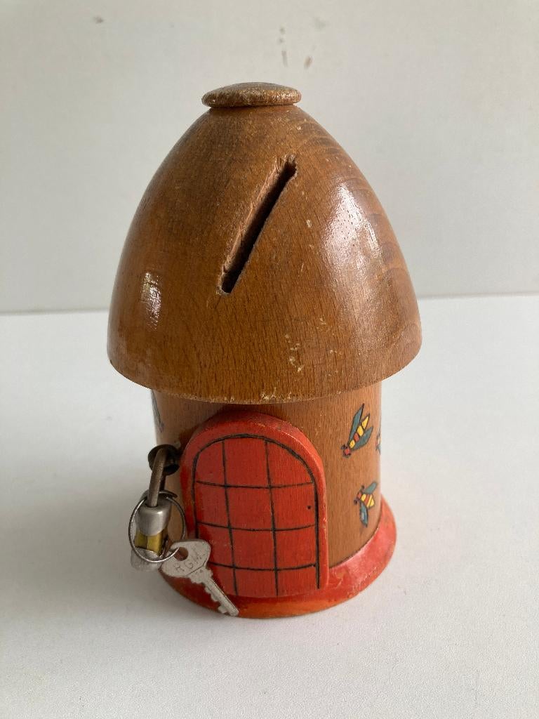 Tirelire ancienne Bijenkorf avec porte et clé, Antiquités & Art, Enlèvement ou Envoi