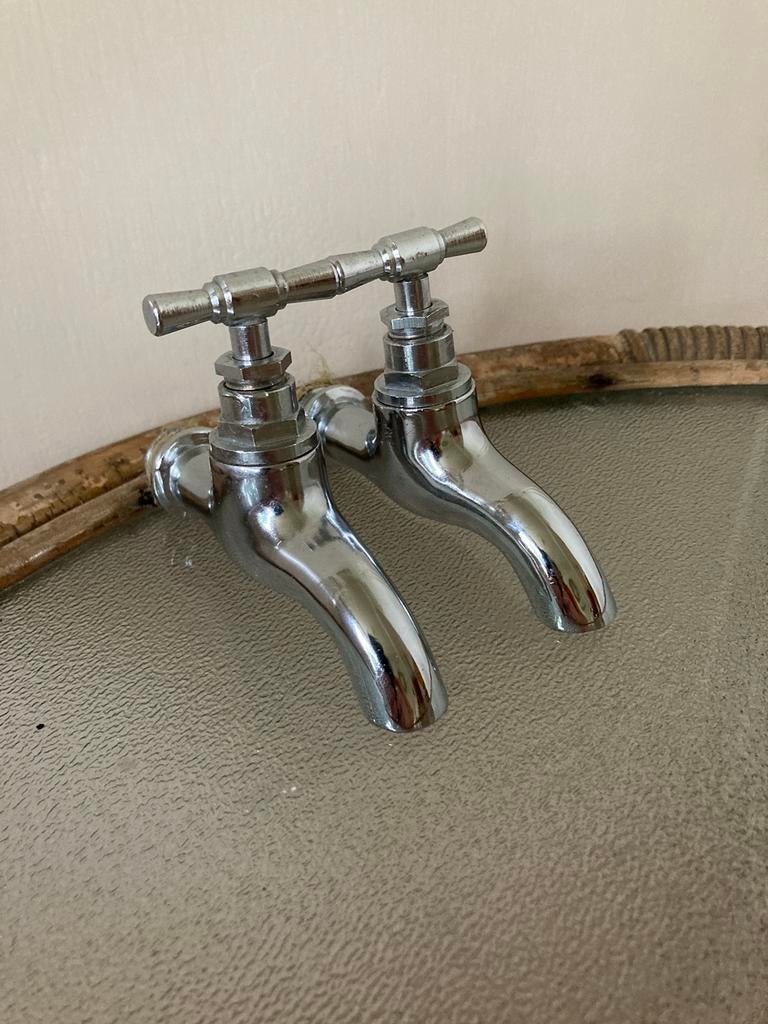 Nostalgische koudwaterkraantjes, Ophalen, Zo goed als nieuw, Chroom, Kraan