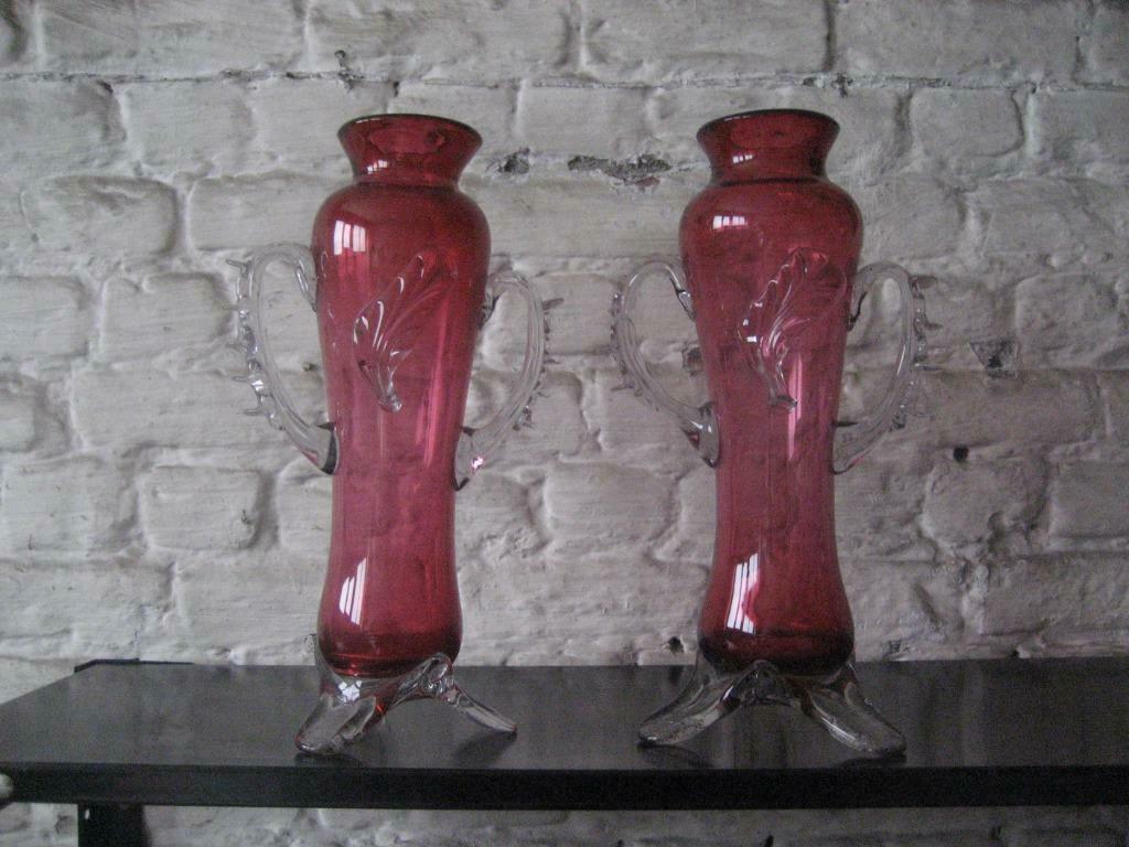 VASES en cristal, Huis en Inrichting, Woonaccessoires | Vazen, Rood, Ophalen