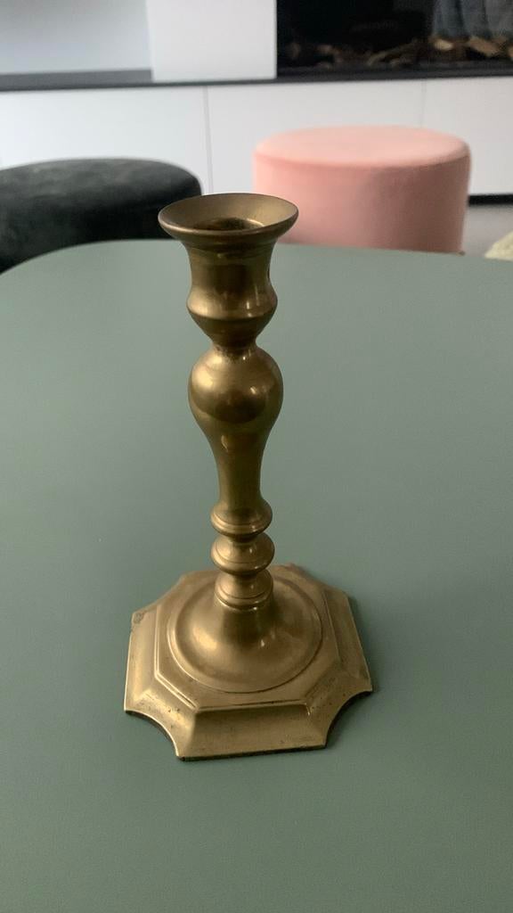 Koperen kandelaar, 19cm hoog, Enlèvement ou Envoi