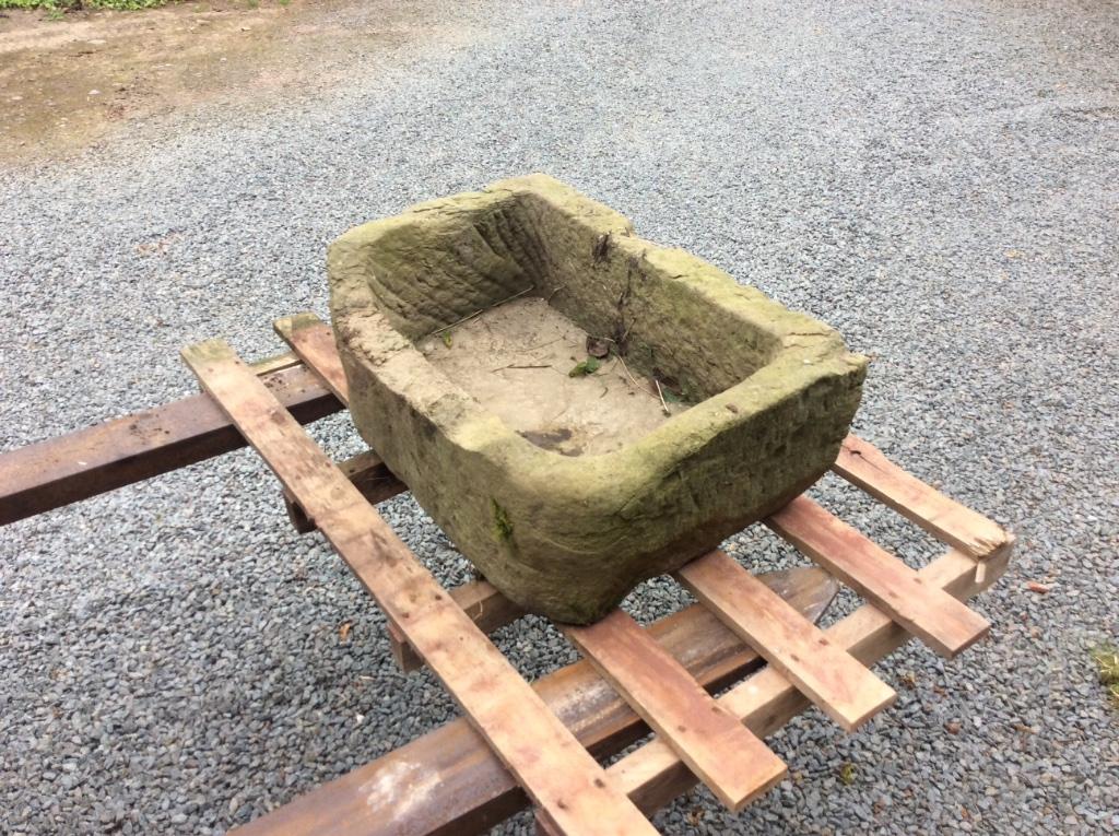Bac antique en pierre bleue +Pierre granit, Jardin & Terrasse, Pierre, Enlèvement, Utilisé, 100 cm ou plus