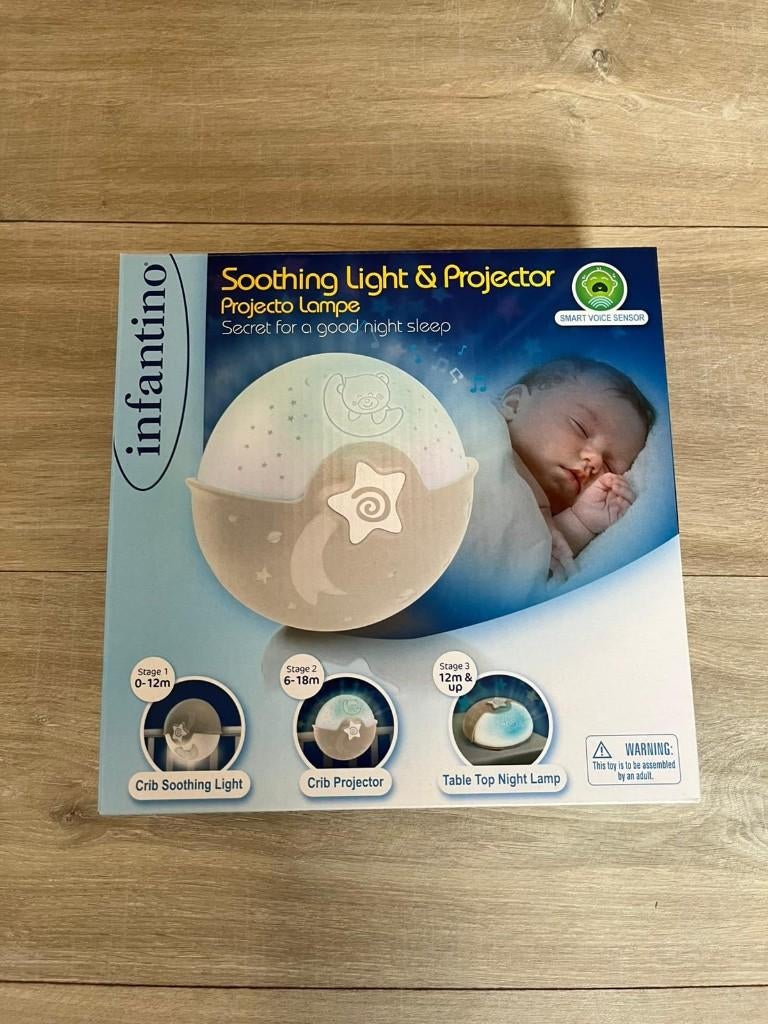 Infantino nachtlamp met projector – sterrenhemel & muziek, Kinderen en Baby's, Ophalen of Verzenden, Zo goed als nieuw, Lamp