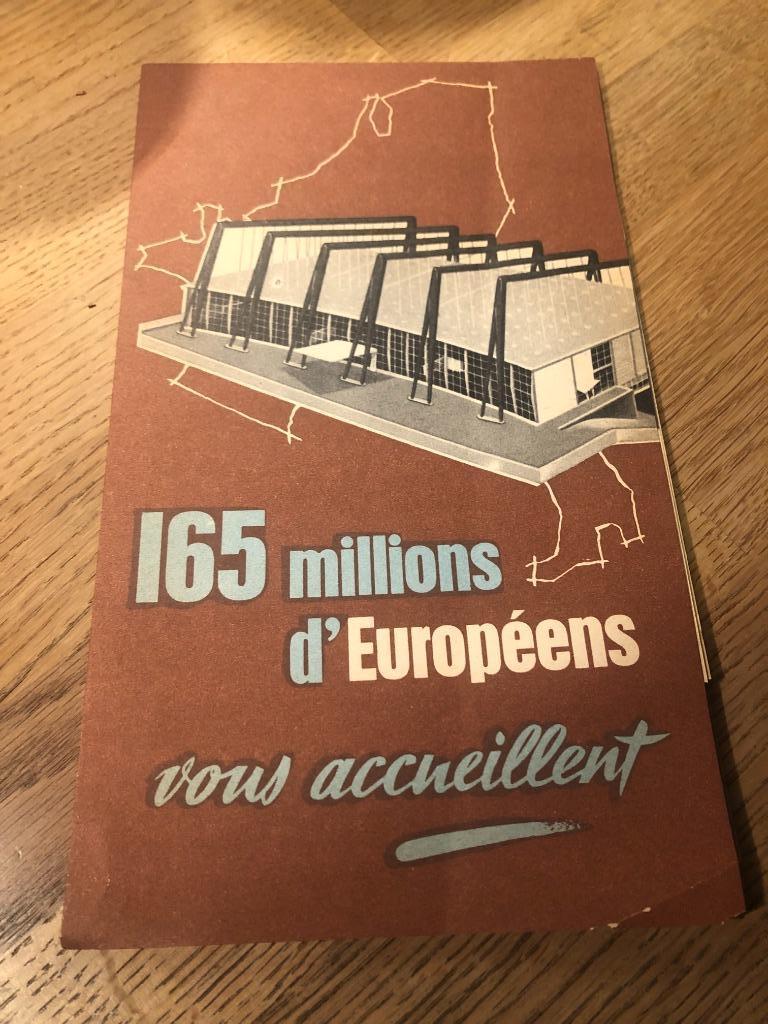 expo 1958 LOT van 7 folders uit paviljoen Europese gemeensch, Verzamelen, Overige Verzamelen, Ophalen of Verzenden, Gebruikt