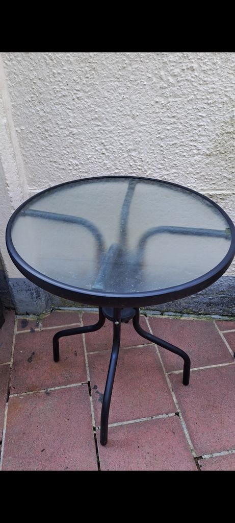 Table de terrasse bistro verre et fer, Enlèvement