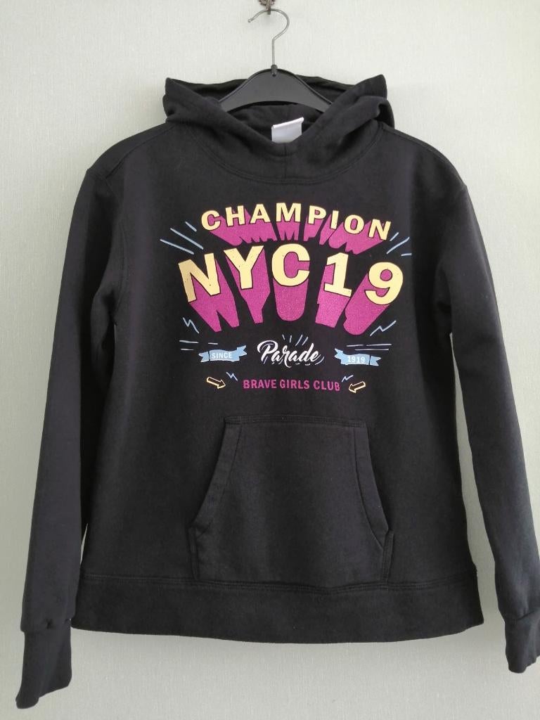 magnifique sweat à capuche noir Champion taille 13/14 ans, Pull ou Veste, Comme neuf, Champion, Fille