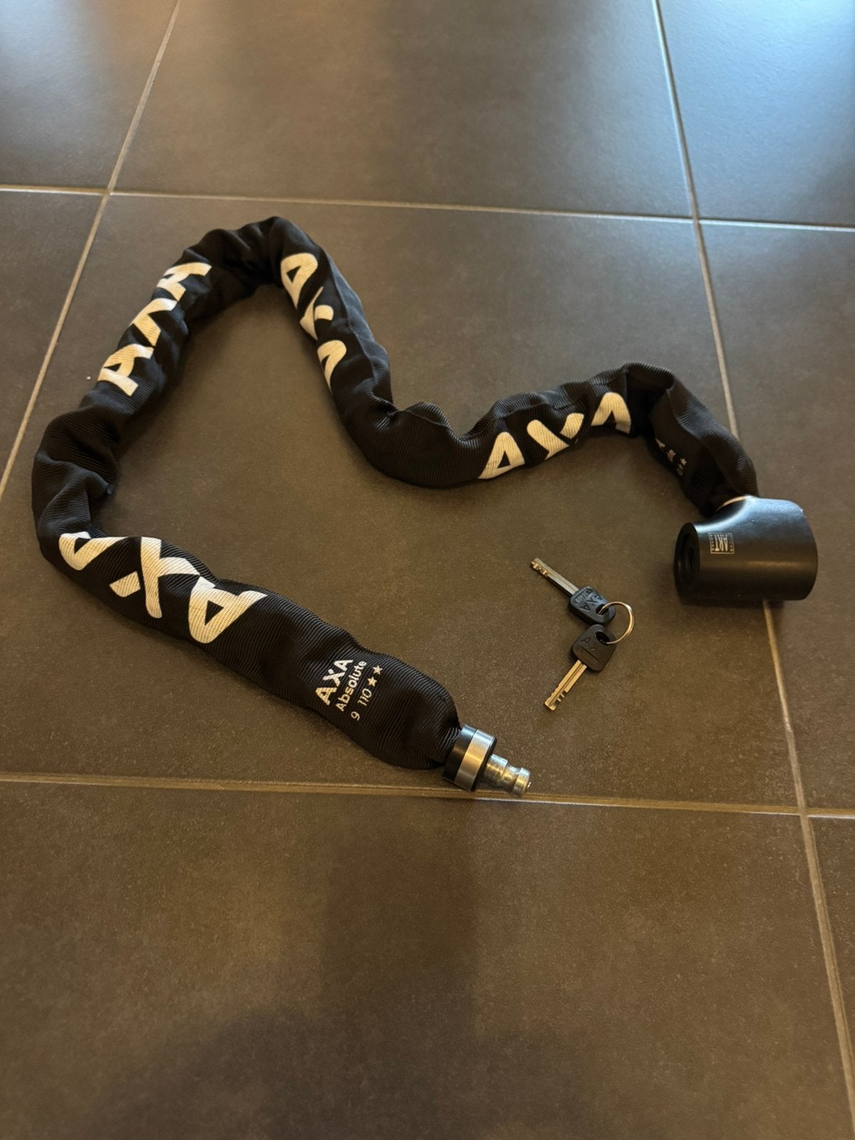 AXA Kettingslot Absolute 9 - 110 cm Zwart - ART-2, Ophalen, Zo goed als nieuw, Kettingslot