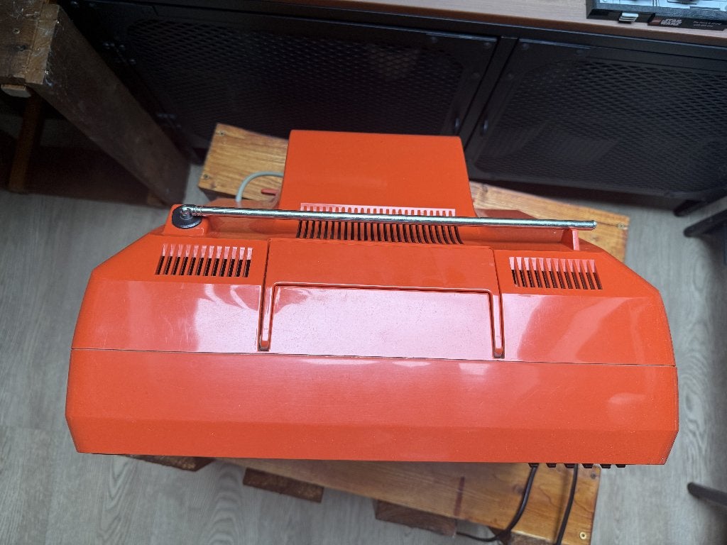 Télévision vintage Philips rouge 12" – Années 70, Enlèvement, Comme neuf, Moins de 40 cm, Philips