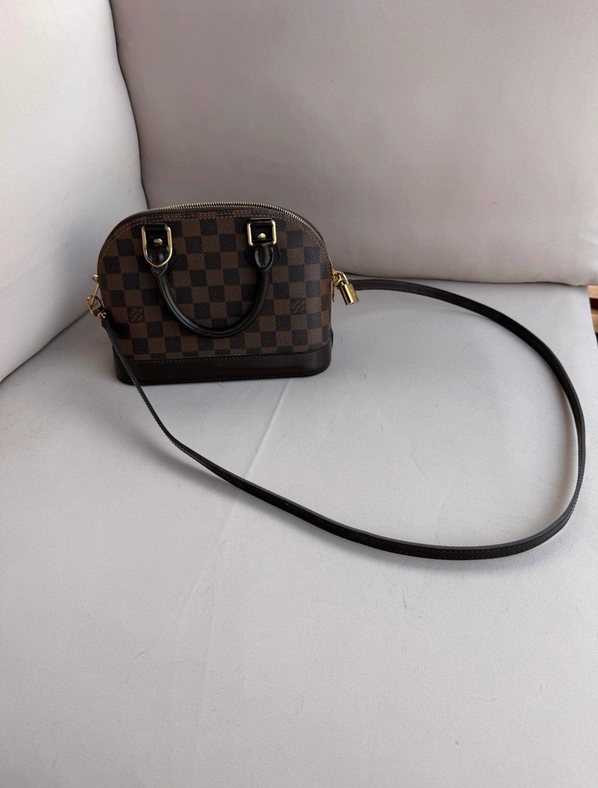 LV LOUIS VUITTON HANDTAS VROUW LEER BRUIN, Ophalen, Zo goed als nieuw, Bruin