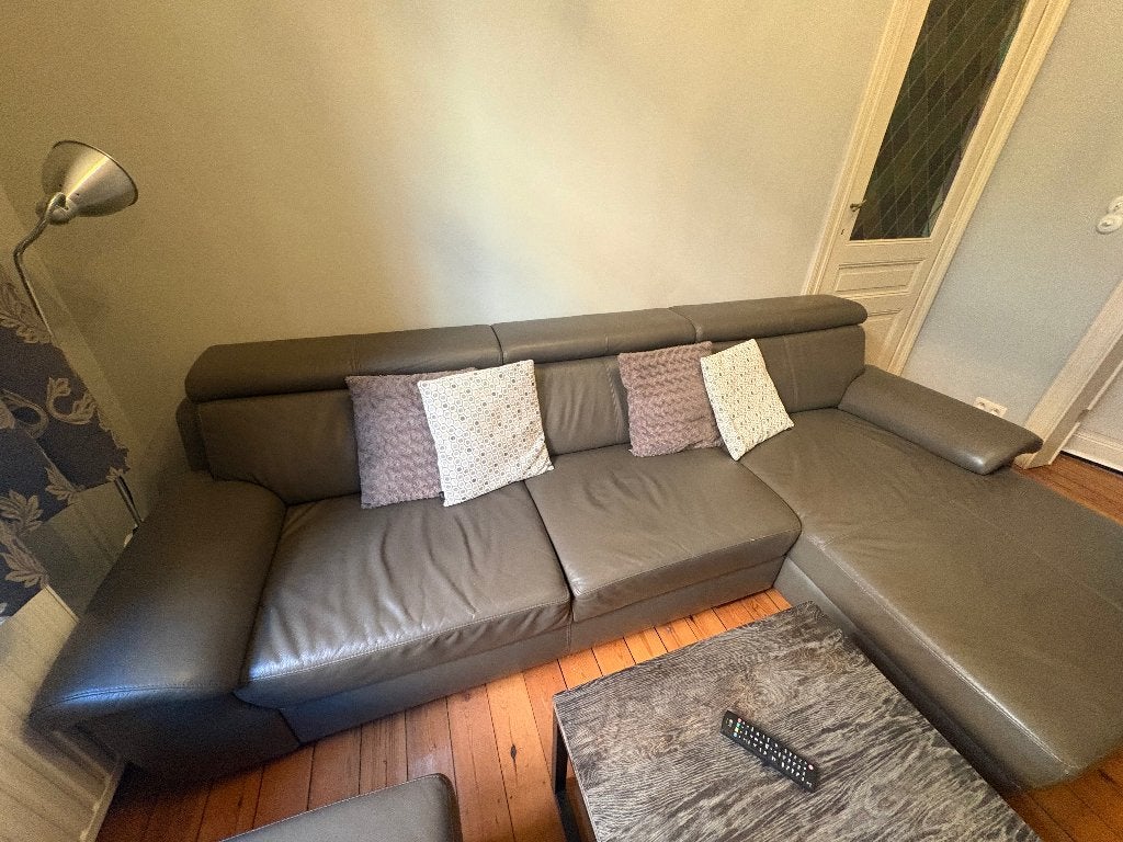 Zetel L leder, Ophalen, Gebruikt, 100 tot 125 cm, Hoekbank