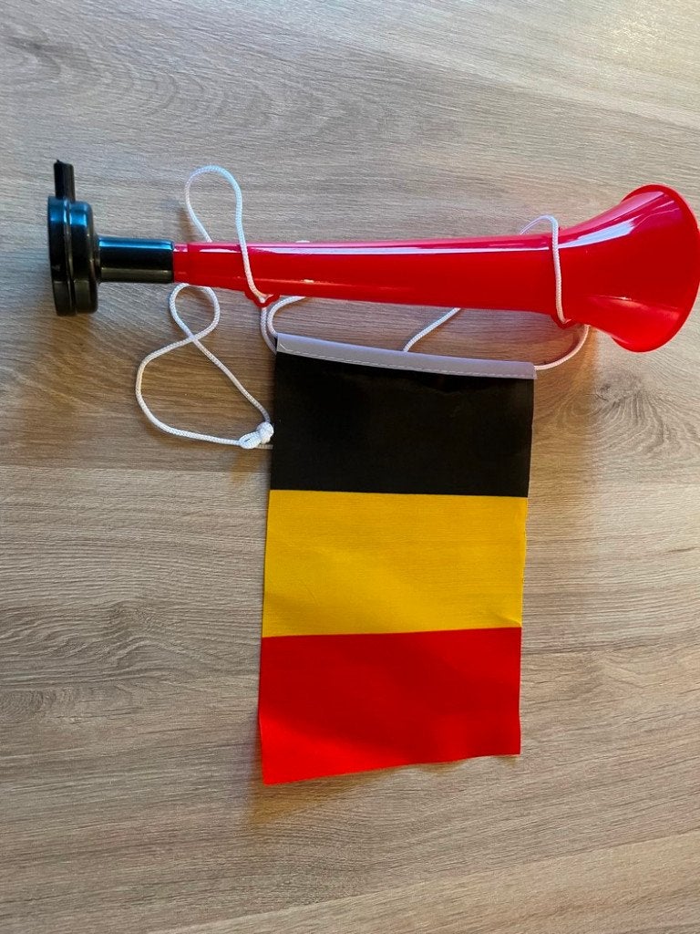 voetbal toeter met vlag België, Verzamelen, Ophalen of Verzenden