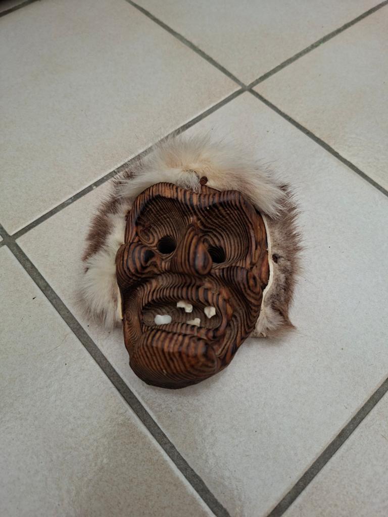 Afrikaanse masker geestenverjager. 12cm, Antiek en Kunst, Ophalen, Minder dan 20 cm, Masker, Hout