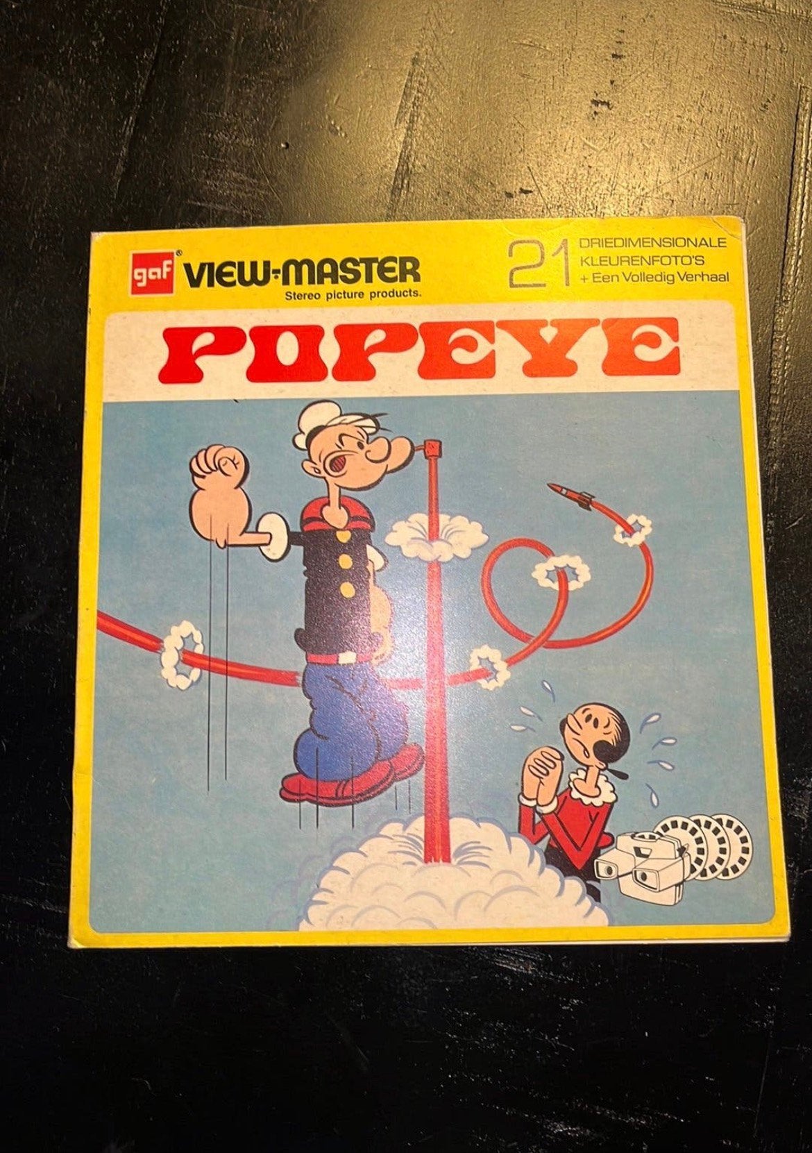 Vintage GAF View-Master Popeye compleet 3 schijven + verhaal, Verzenden, Zo goed als nieuw