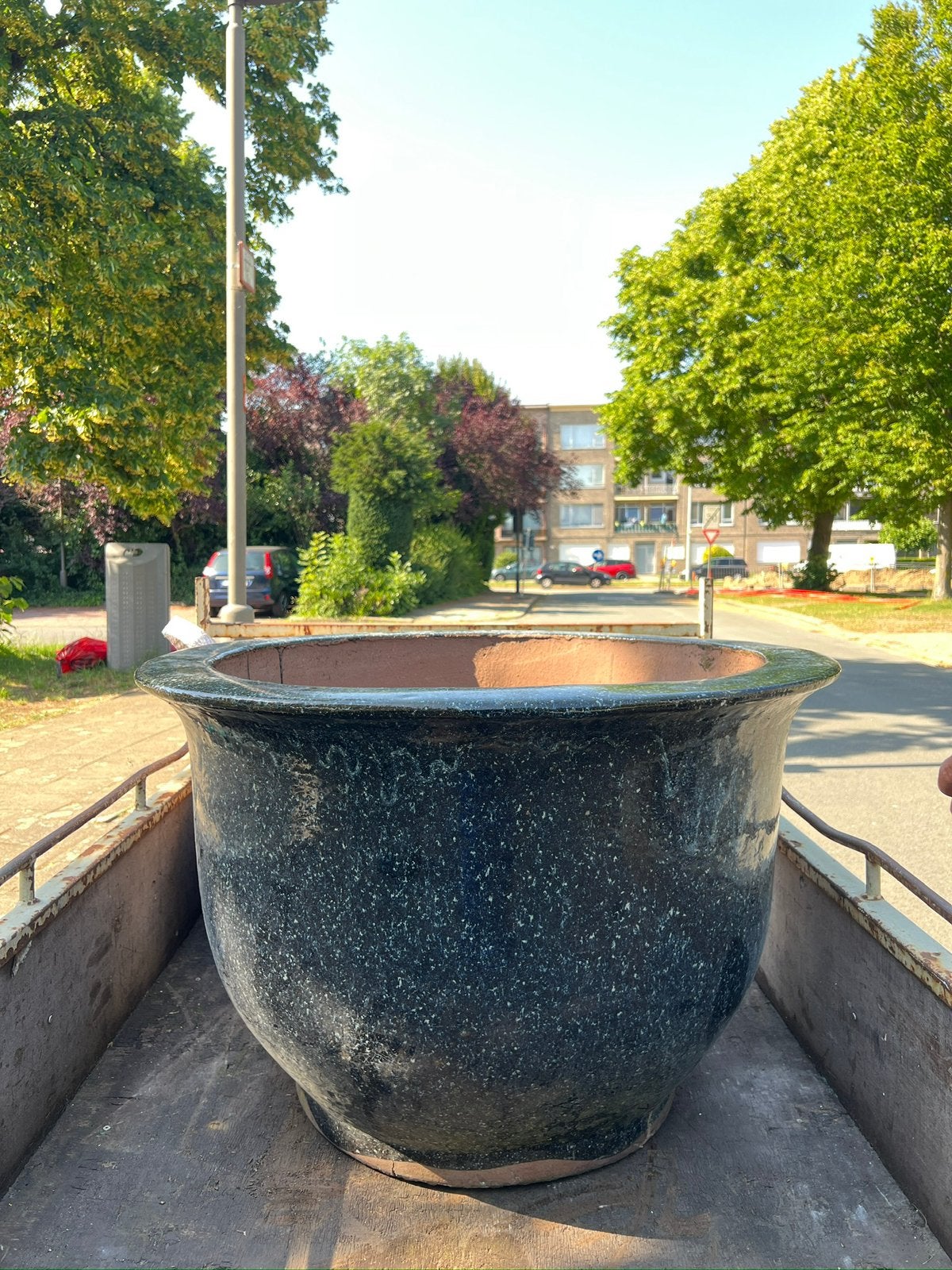 Geglazuurde bloempot, Tuin en Terras, Bloembakken en Plantenbakken, Ophalen, Zo goed als nieuw