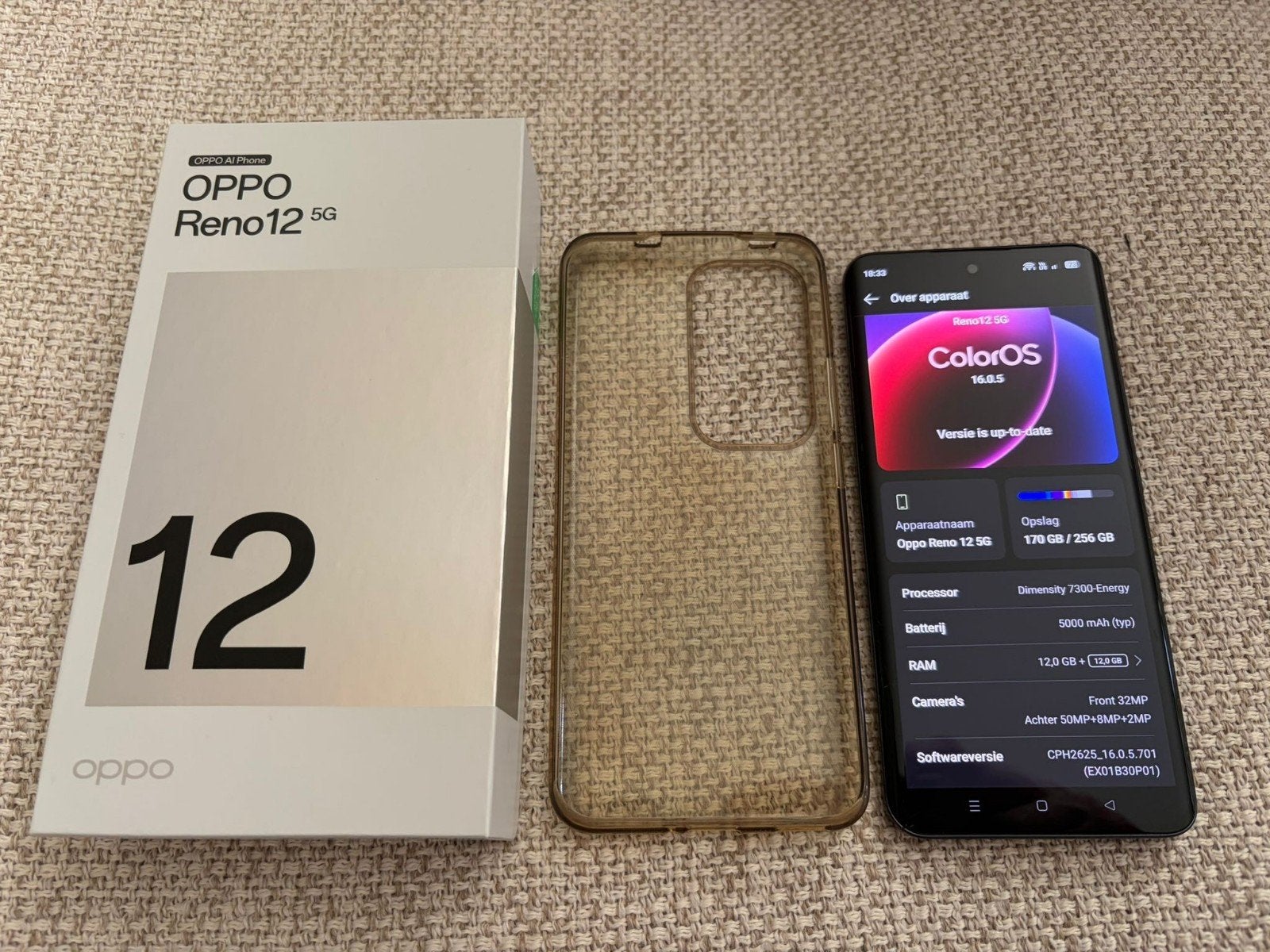 OPPO Reno12 5G, Ophalen, Zo goed als nieuw, Klassiek of Candybar, Zonder simlock