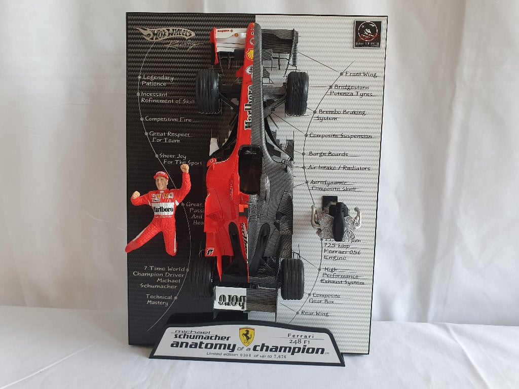 Ferrari 248 F1 Michael Schumacher Anatomie champion 1:18, Hobby & Loisirs créatifs, Enlèvement ou Envoi, Comme neuf, Voiture, Hot Wheels
