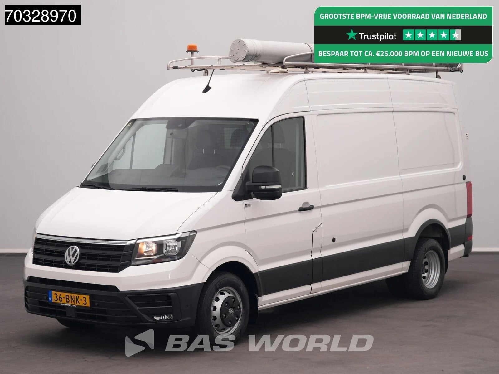 Volkswagen Crafter 177pk 50 Dubbellucht L3H3 Werkplaatsinric, Auto's, Stof, Gebruikt, Euro 6, 4 cilinders