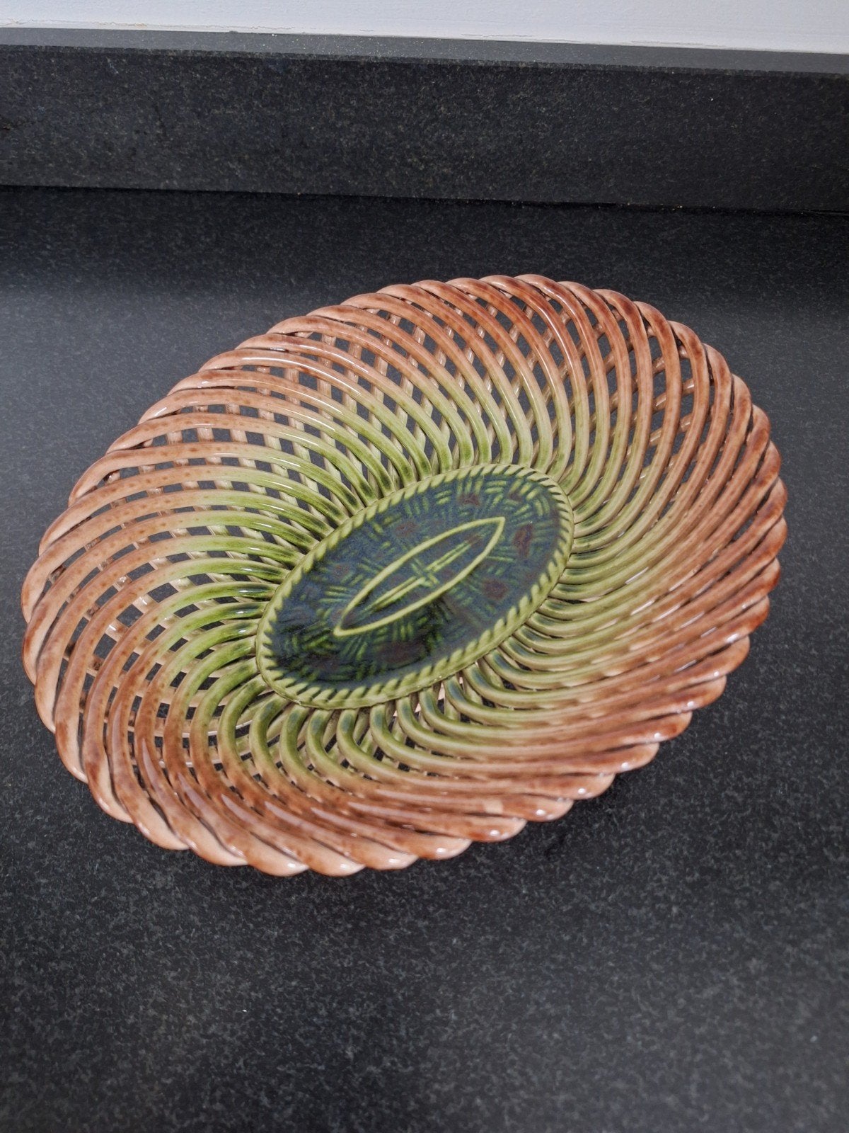plat tressé pour fruits Sarreguemines, Ophalen of Verzenden