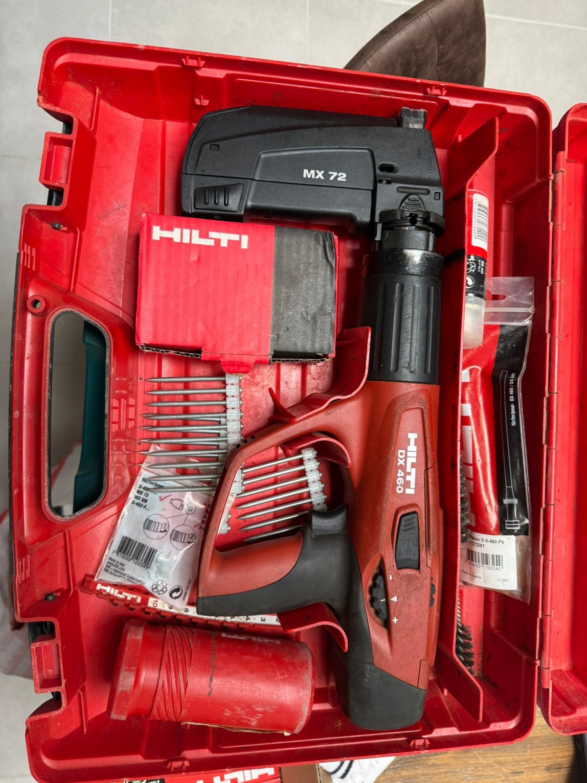 Hilti DX460 F8 + MX72 + 1000 patronen + nagels + koffer, Doe-het-zelf en Bouw, Ophalen, Zo goed als nieuw, Overige typen