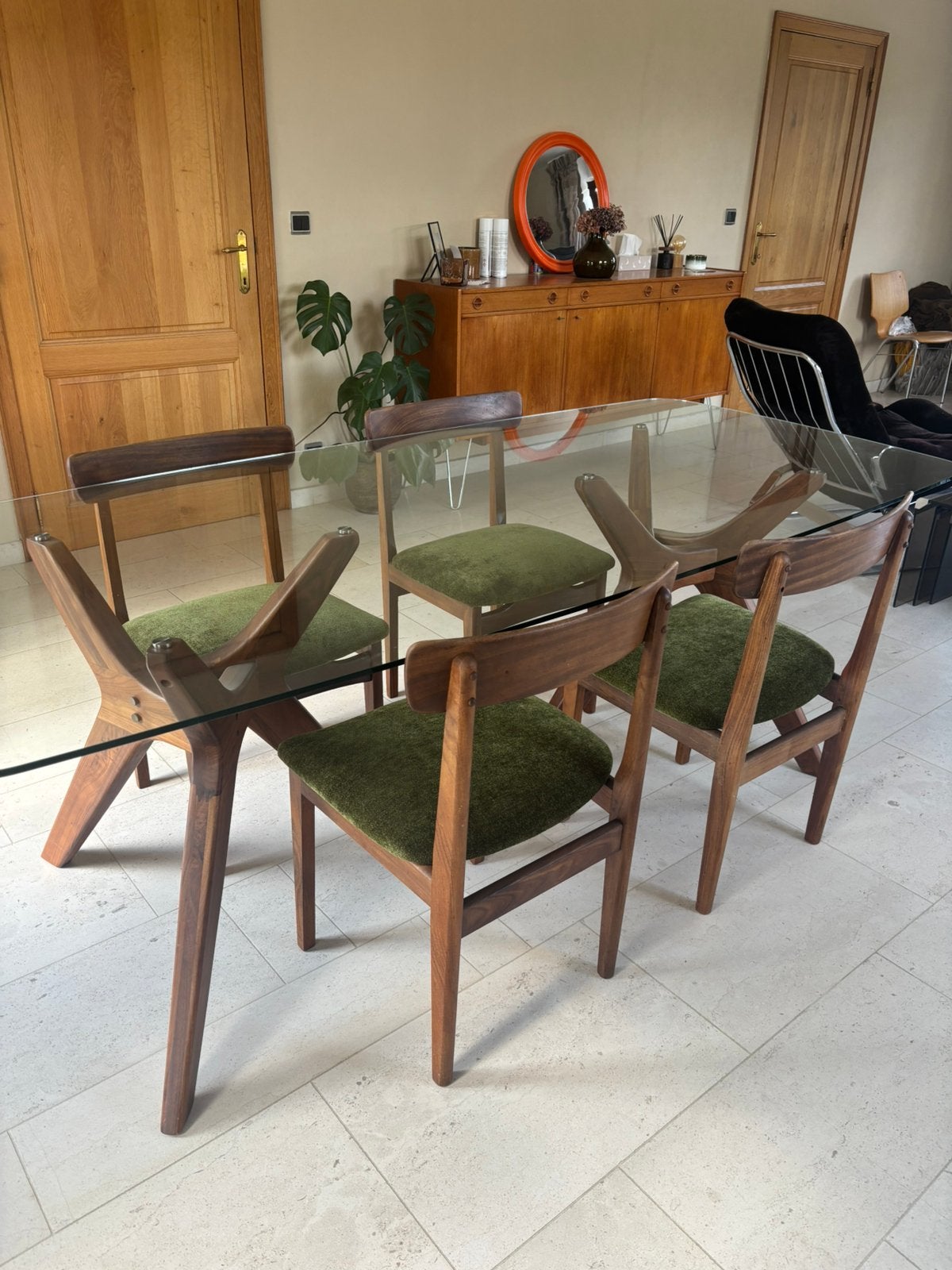 Ensemble de 4 chaises scandinaves, Enlèvement, Comme neuf, Vert