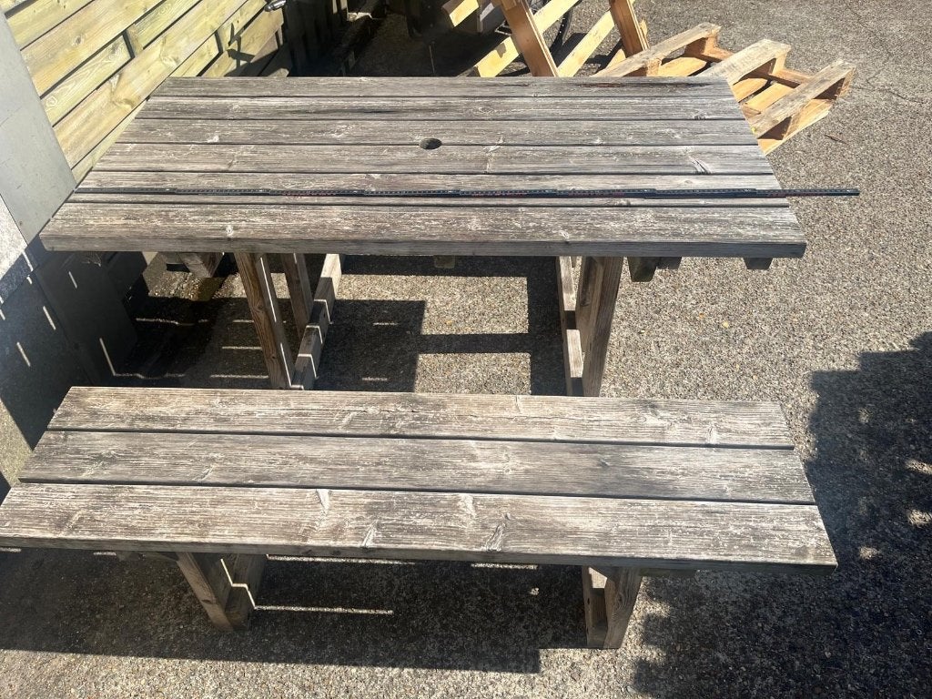 picknickbank 10 stuks, Tuin en Terras, Ophalen, Gebruikt, Rechthoekig, Hout