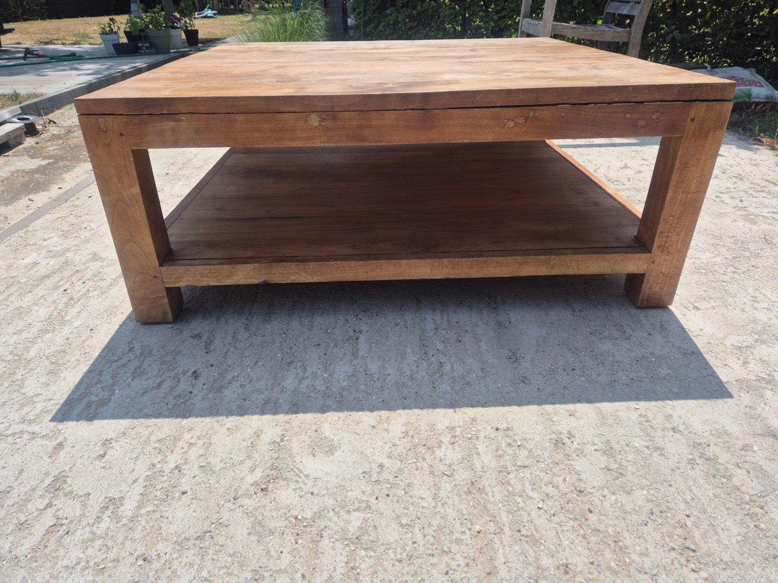 Teak massieve salontafel, Huis en Inrichting, Ophalen