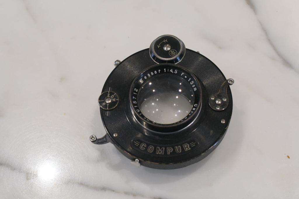 Zeiss Tessar 15cm/f4.5 met Compur sluiter, Ophalen of Verzenden, 1960 tot 1980, Lens of Lenzen