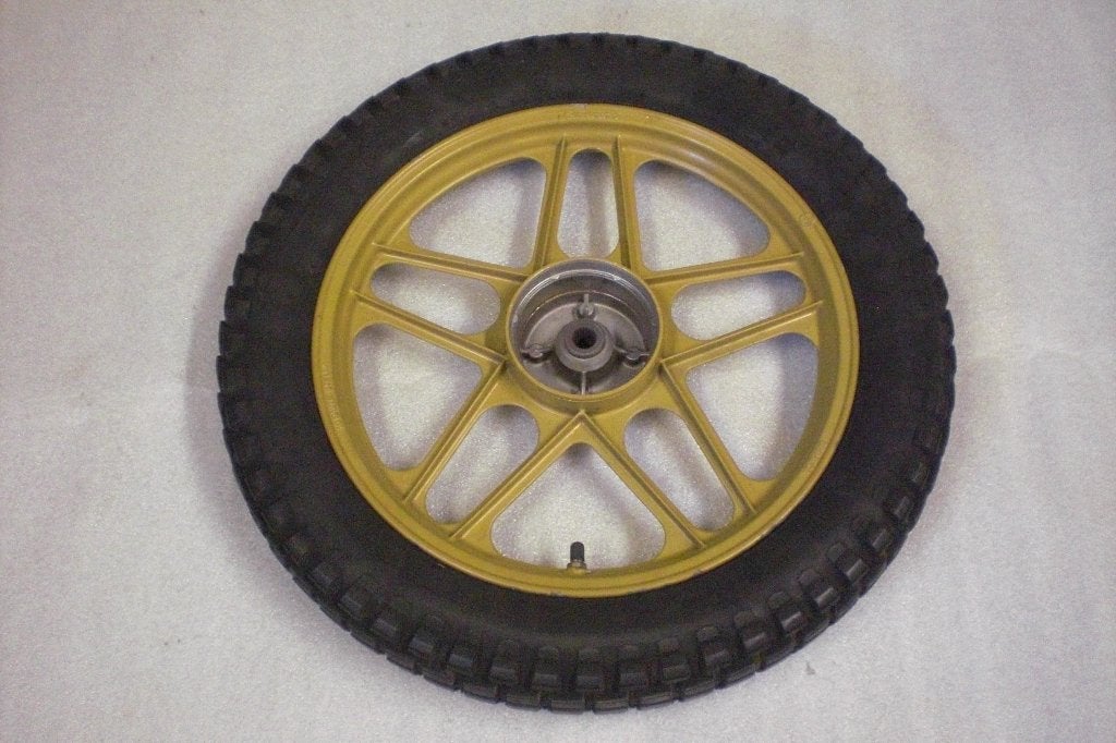 Honda PXR 50 achterwiel 14" Grimeca goud '84, Fietsen en Brommers, Brommeronderdelen | Algemeen, Ophalen of Verzenden, Gebruikt