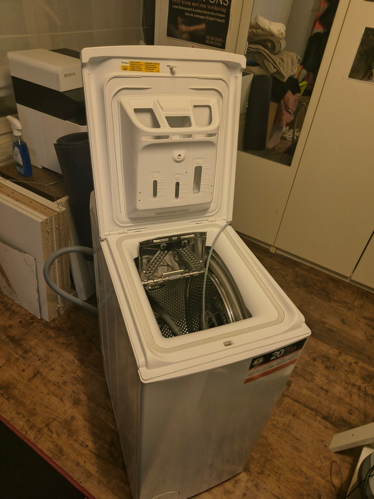 wasmachine whirlpool bovenlader 6kg, Elektronische apparatuur, Wasmachines, Ophalen, 1200 tot 1600 toeren, Gebruikt, 4 tot 6 kg