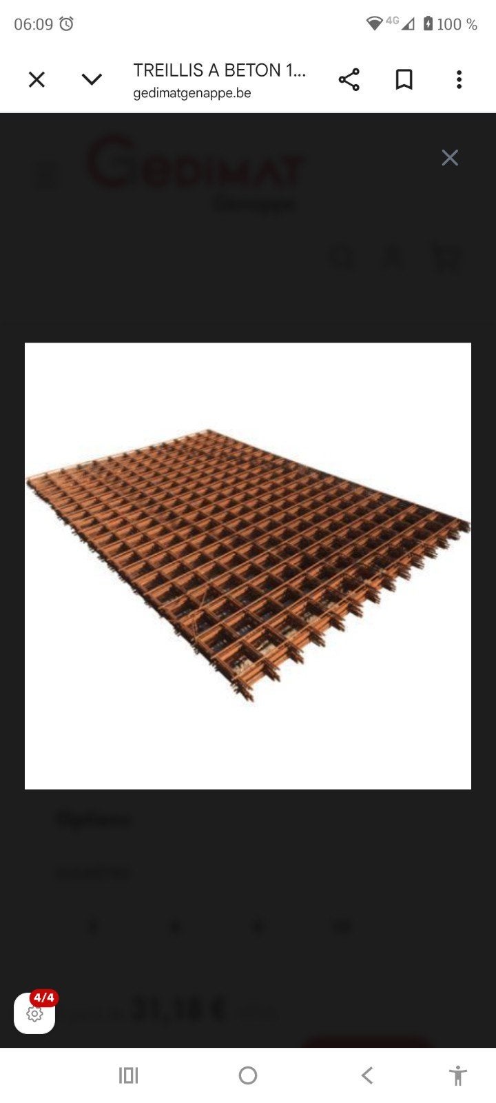 Recherche paillasse en béton 8mm et geotextile