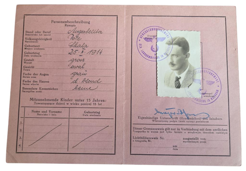een Duits-Poolse identiteitskaart van Wolbrom, Ophalen of Verzenden