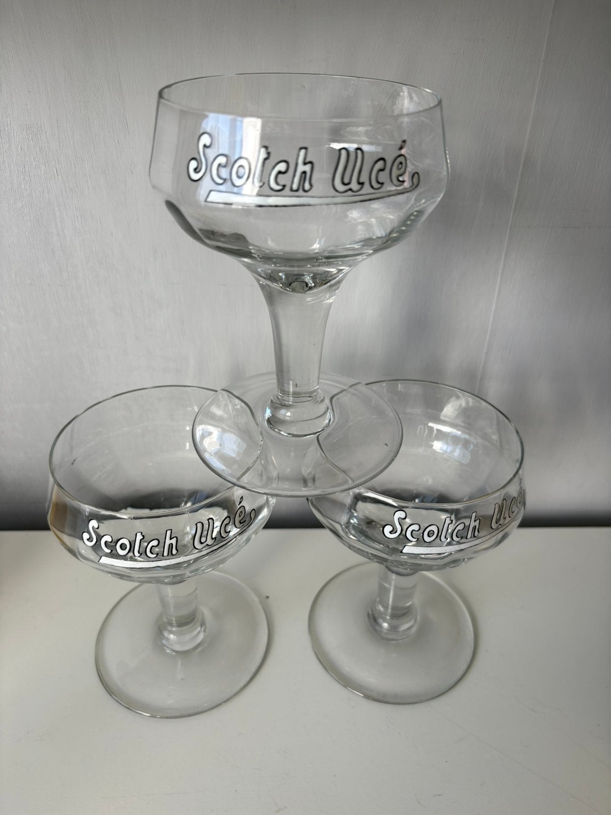 3 anciens verres émaillés « SCOTCH UCÉ », Enlèvement ou Envoi, Comme neuf