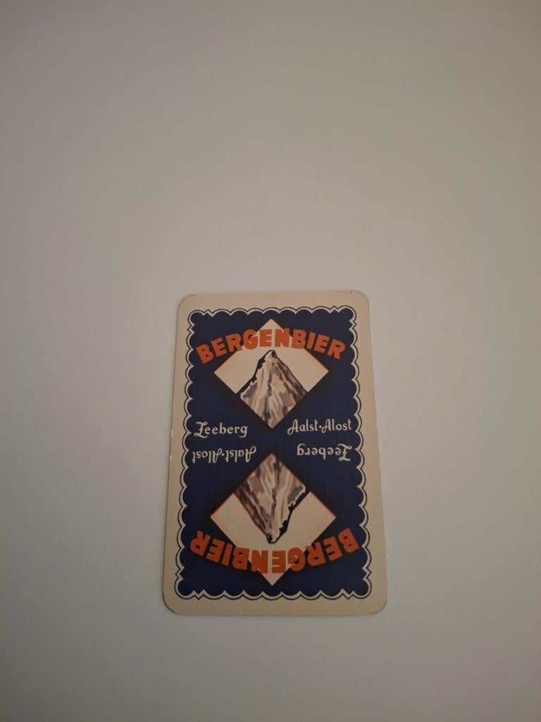 Oude speelkaart bergenbier Aalst, Verzamelen, Speelkaarten, Jokers en Kwartetten, Ophalen of Verzenden