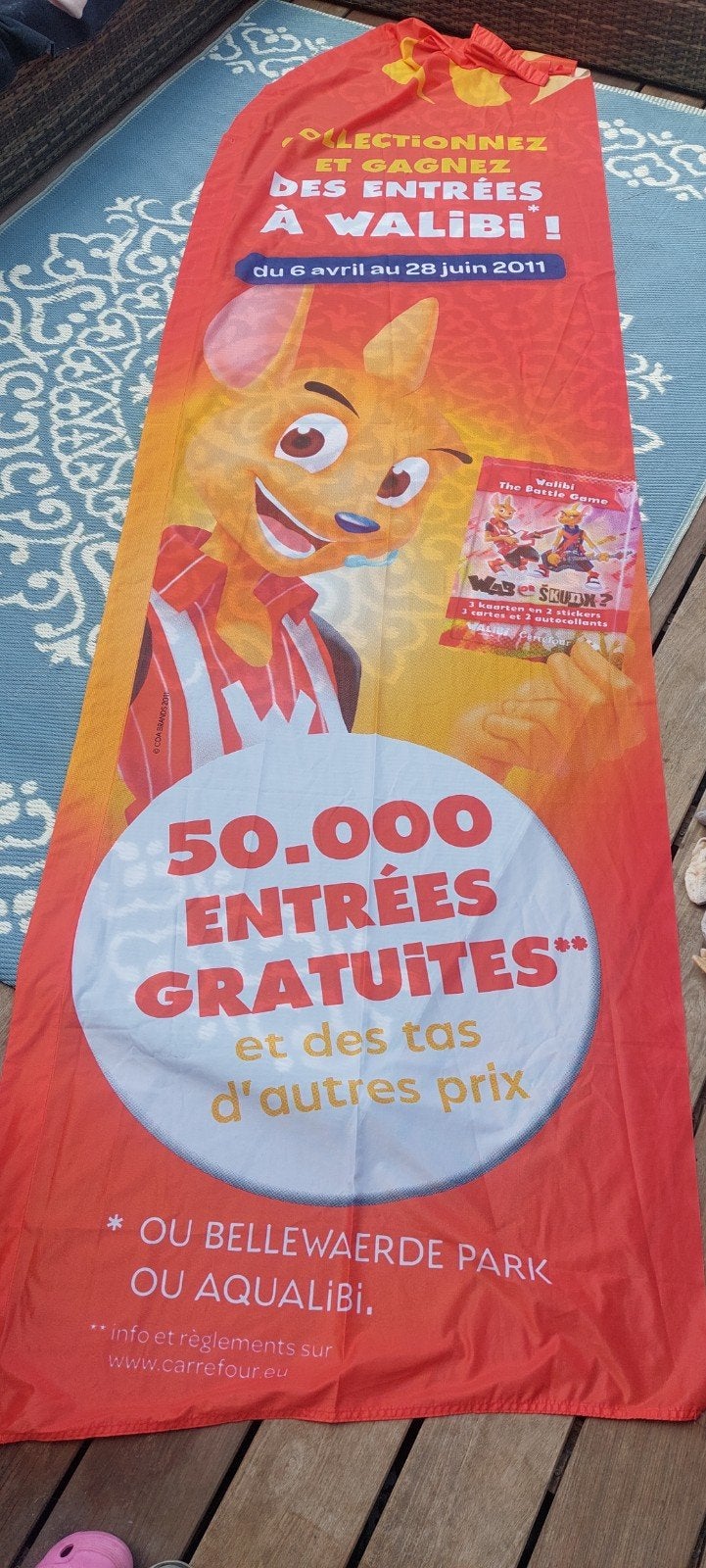 drapeau flamme publicité walibi, Collections, Enlèvement ou Envoi