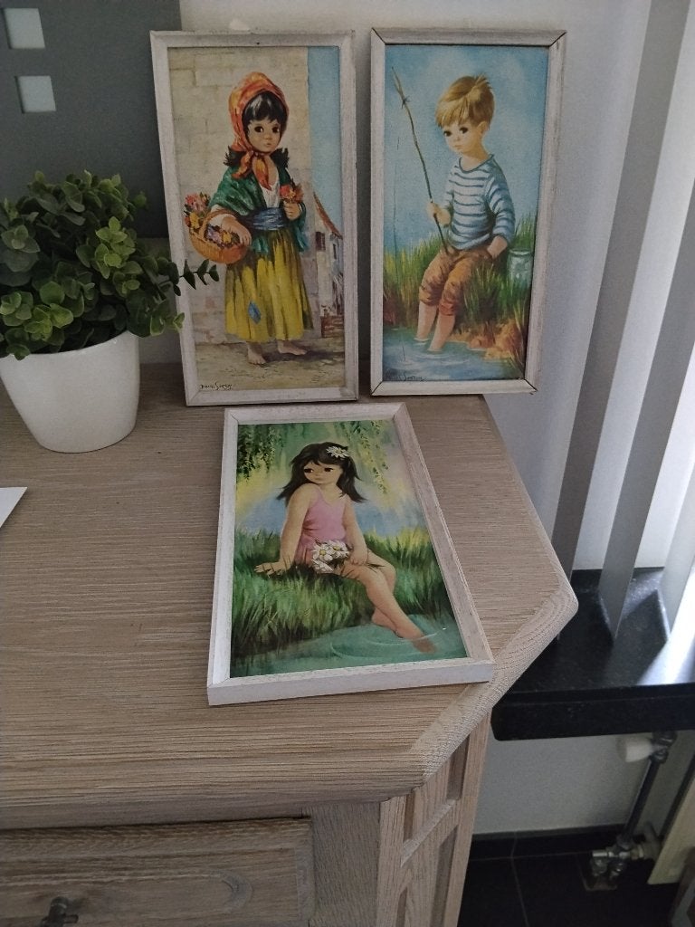 3 retro kaders wanddecoratie, Enlèvement ou Envoi, Maison et Meubles