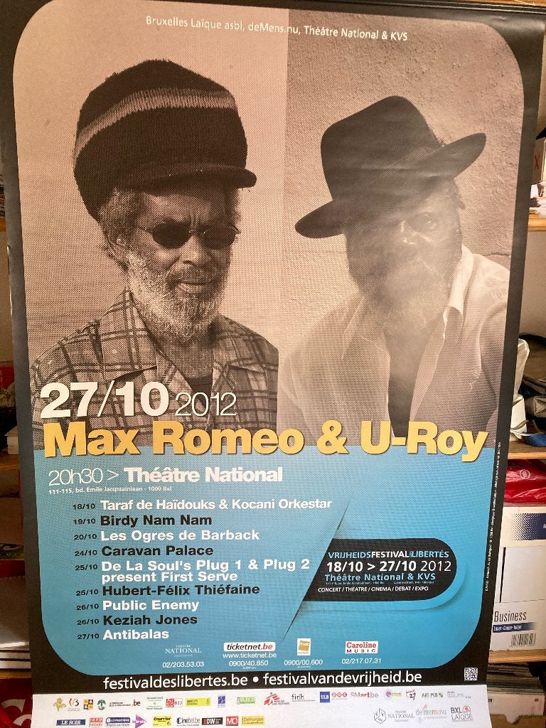Affiche Max Romeo & U-Roy, Enlèvement ou Envoi, Rectangulaire vertical, Comme neuf, Musique